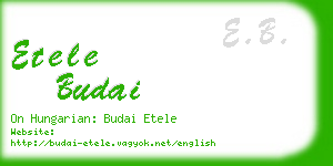 etele budai business card